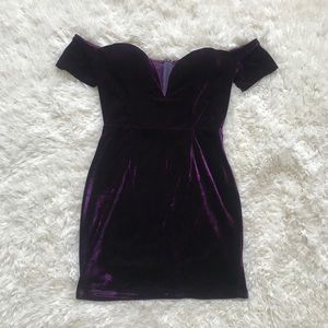 Dark purple Velvet mini dress